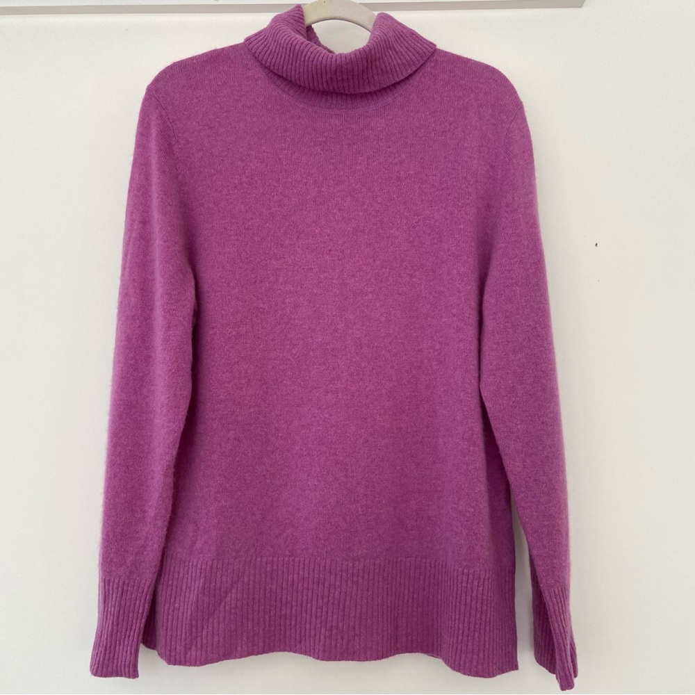 Apt 9 Cashmere Sweater Size XL Purple Turtleneck Quiet Luxury Old Money Soft